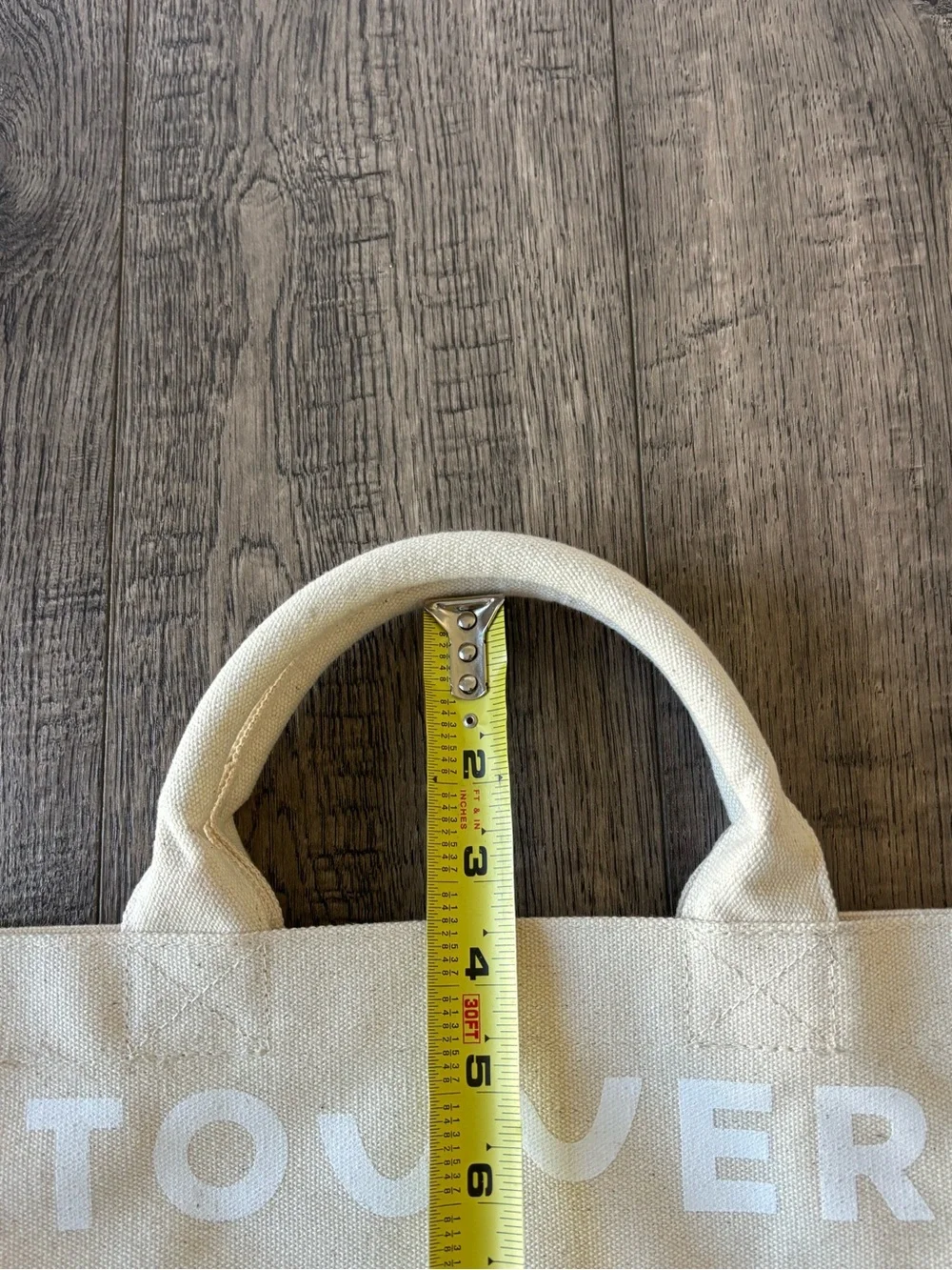 Tower 28 Cream Canvas Tote with White Logo